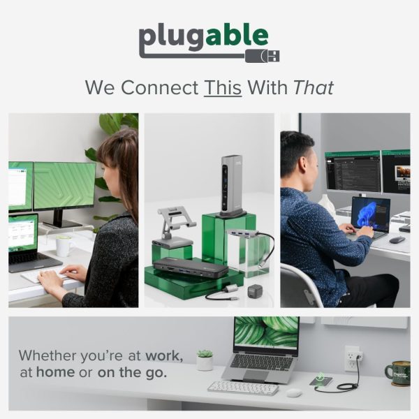 Plugable USB 3.0 Universal Docking Station for Windows, macOS, ChromeOS (Dual HDMI Monitors or DVI/VGA, Gigabit Ethernet, Audio, 6 USB Ports) - Image 8